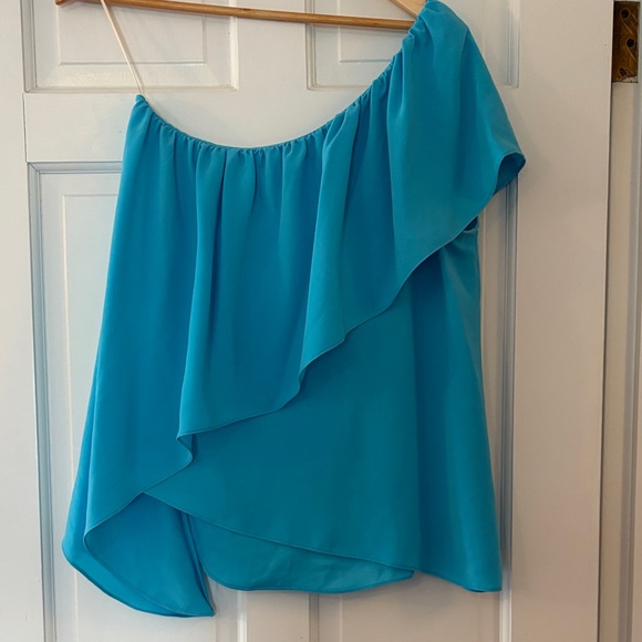 Trina Turk Aqua Asymmetrical Blouse - Picture 3 of 3